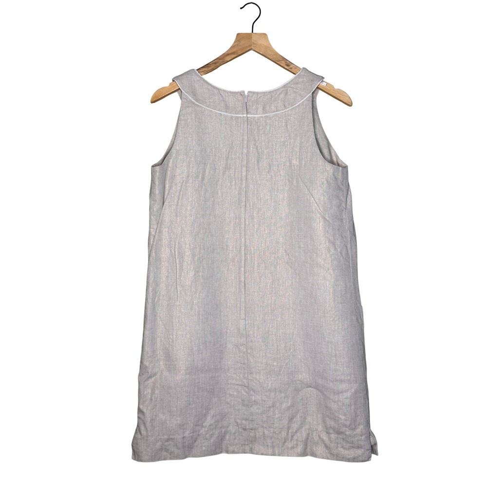 Lilly Pulitzer Metallic Linen Grommet Shift Dress Beige Gold Size 6 - Picture 8 of 15